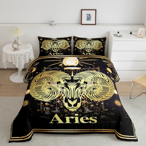 Feelyou Twelve Constellations Comforter Set Queen Size Bedding Set