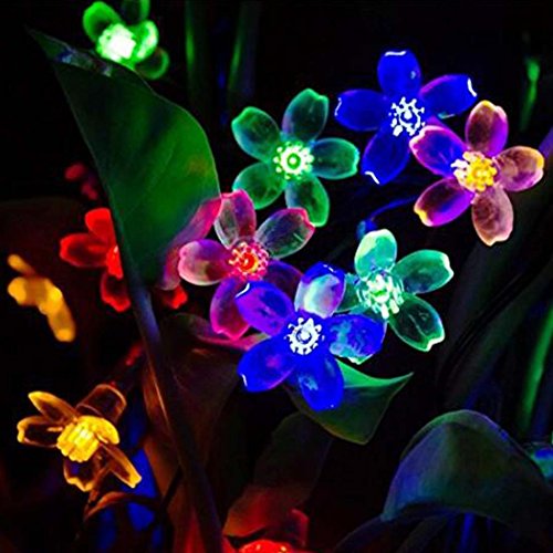 Remote Battery Operated Cherry Blossoms String Lights 5M/16.4Feet 40 Led Cherry Blossoms For Christmas, Party, Wedding, Indoor, Garden Decor (Multicolor) #TOP6