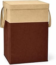 75L Laundry Basket with Lid for Clothes, Large Dirty Clothes Laundry Bag, Foldable Fabric Laundry Hamper & Storage Bin for Bedroom, Bathroom & Home (Brown, Pack Of 01)