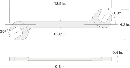 Vista 43 de TEKTON - Llave de extremo abierto, cabeza angular, de 1-3/4 pulgadas, WAE83045
