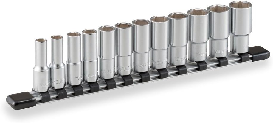 TONE Deep Socket Set with Socket Holder 6-Point HSL312 3/8" Inch Drive 12-Piece