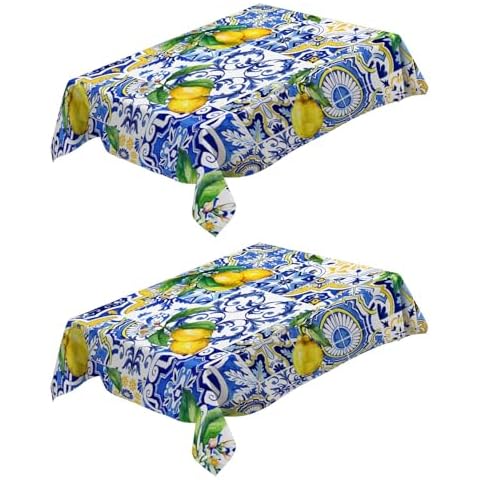 Nappe Rectangulaire 2Pcs Fruits Citron Cover