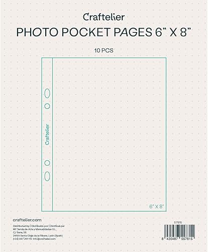 Craftelier - Fundas de plástico con un solo bolsillo para álbumes de fotos personalizados Incluye 10 fundas de 6" x 8" (15,24 x 20,32 cm) en 4