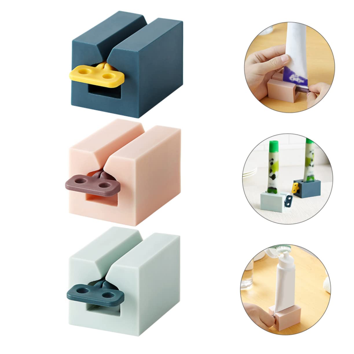 Ciieeo 3pcs Manual Toothpaste Squeezer Dispenser Pink Toothpaste Extruder for Home Use Random