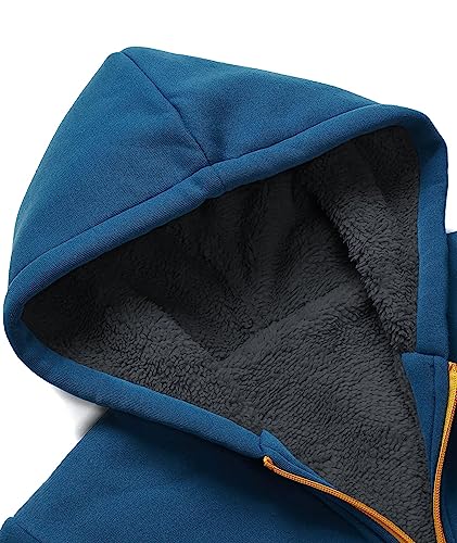 Image of SWISSWELL Unisex Boys Girls Fleece Hoodie Sherpa Lined Jacket Zip Up Hooded Sweatshirt Winter Outerwear for Kids
