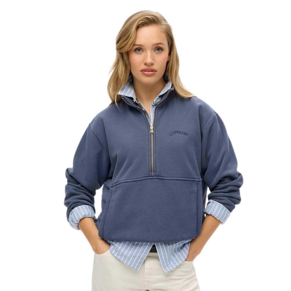 Superdry Women's Bleu ’S Oversized Round Neck Sweatshirt Athletic Essentials