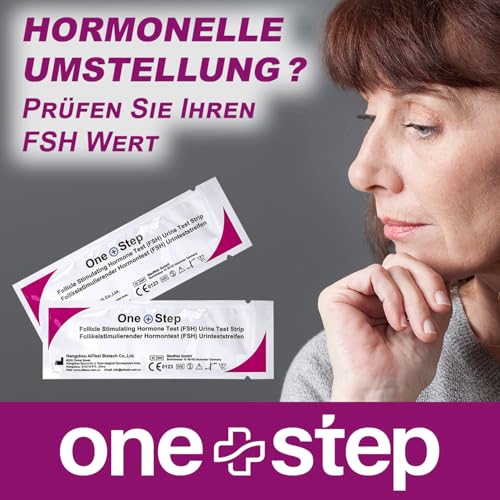 2 x One+Step Menopause Test I Mittelstrahl - Test für erhöhten Komfort beim Ablesen I FSH Test für die Wechseljahre I Prüfung der Meno Balance I Hormontest für Frauen I Östrogen I Progesteron
