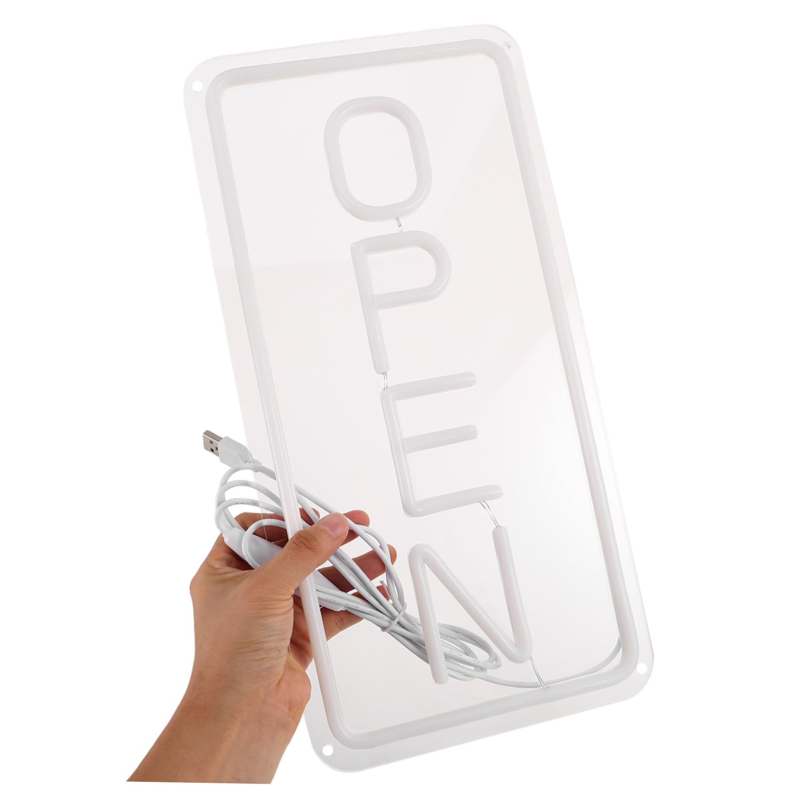 Letrero Neón Vertical LED Transparente para Tiendas y Restaurantes Luz Acrílica USB Iluminación y Resistente para Decoración de Pared