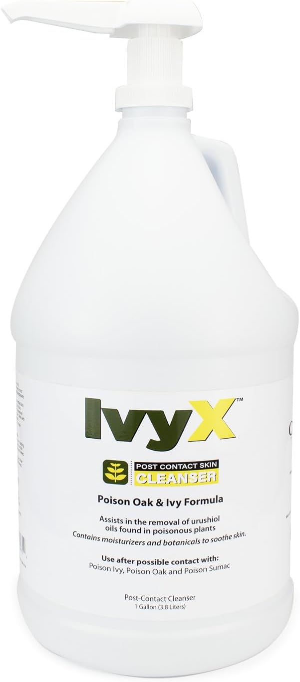 CoreTex Ivy X Post-Contact Poison Ivy Cleanser Lotion - 128oz Jug & Pump Bottle of USA-Made Treatment Lotion to Remove Itchy Rashes - Also Works on Poison Oak & Sumac Oils