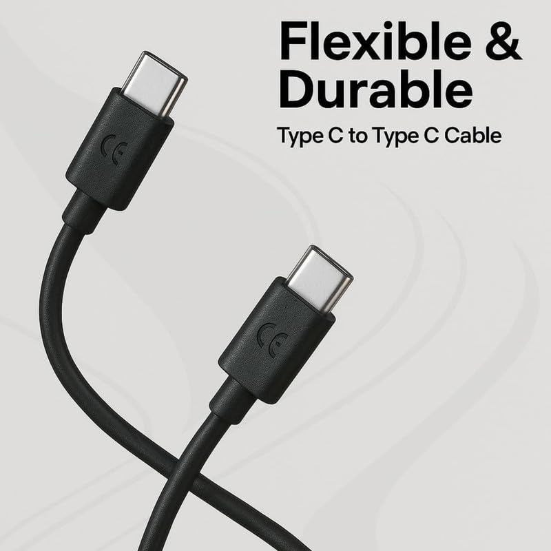Image of Motorola 68W Type C2C Charging Charger Data Cable for Motorola Edge 60 Stylu usb |Edge|Ultra| Fusion|Pro|Neo|razr|Stylus|G06|G05|G85|G45|G64|G84|G62|G54|G84|G67|E40|G35|G96|G82|G86 C- BLACK
