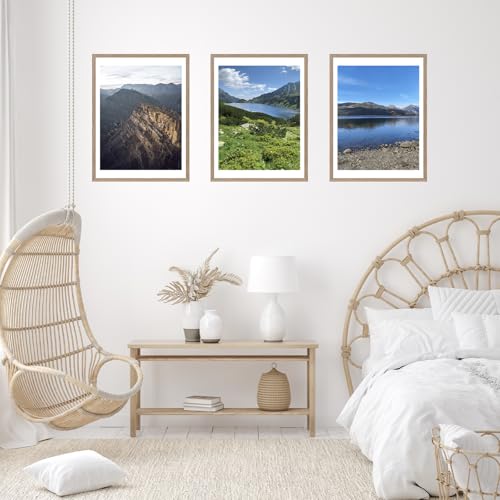Image of JCJMY 19.25x26.75 Puzzles Frame, Display 18x24 with Mat or 19.25 x 26.75 without, Wall Hanging 19.25 by 26.75 Picture Frame for Poster Photo Canvas Picture Puzzles, Rustic Brown