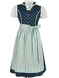 Isar-Trachten Kinder Dirndl Sinja 3-TLG. mit Bluse 43192 | Traditionell Blau Türkis 146