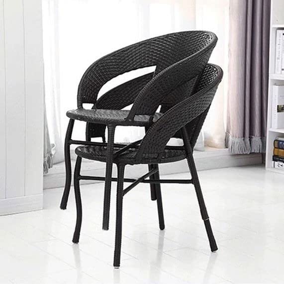 Jan Garden Patio Seating Chair and Table Set Outdoor Balcony Garden Coffee Table Set Furniture with 1 Table and 2 Chairs Set (Black) 4
