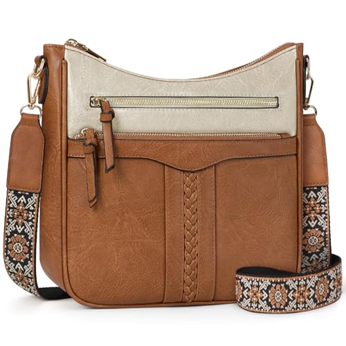 RAINSMORE Women's Crossbody Bag Leather Shoulder Purse