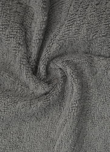 Image of PH Pleasant Home Diagonal Wash Cloths Set - 12 Pack (12 inch x 12 inch) - 509 GSM - 100% Ring Spun Cotton Wash Cloth - Super Soft and Highly Absorbent Face Towels (Dark Grey)