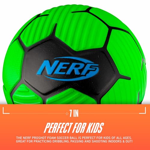 Image of NERF Kids Foam Mini Soccer Ball - Proshot Youth Soft Mini Foam Soccer Ball - 7 inch Inch NERF Indoor + Outdoor for Kids