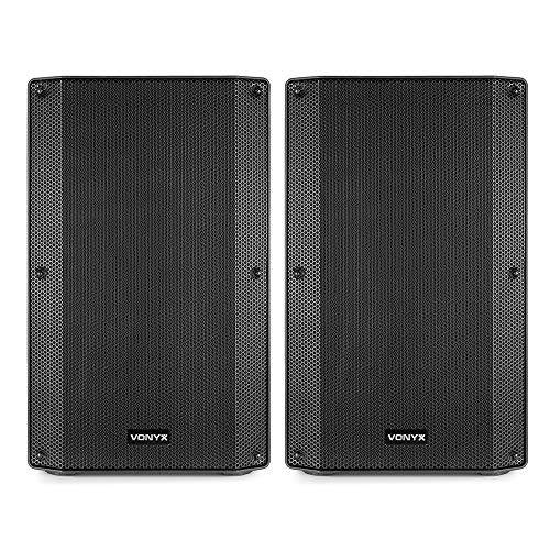 VONYX VSA120S 12 Inch Bluetooth Active DJ Speakers Pair - 800W Powered DJ Speakers with High Sound Quality, Perfect for Parties, Events, and Home Use | speaker Pair