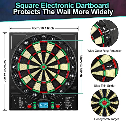 Mejasg Dartscheibe Elektronisch mit Deutscher Sprache und LCD-Display – Ansicht 4