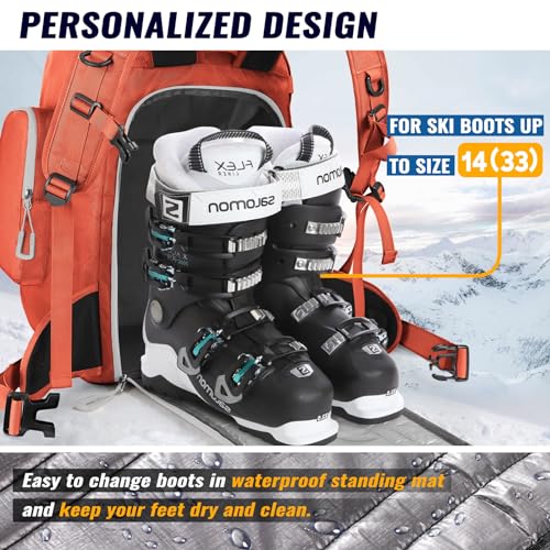 image for RESVIN Ski Boot Bag, 65L Durable Travel Backpack, 1683D Nylon Waterpro