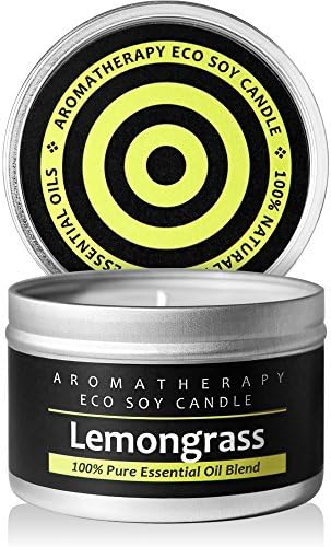 Scented Candles (Lemongrass) Soy Wax Aromatherapy Candle - Made in the USA with 100% Pure Essential Oil and All Natural Ingredients. 50 Hours Burn Time in 8oz(225g) Tin *Lemongrass by I & Candle