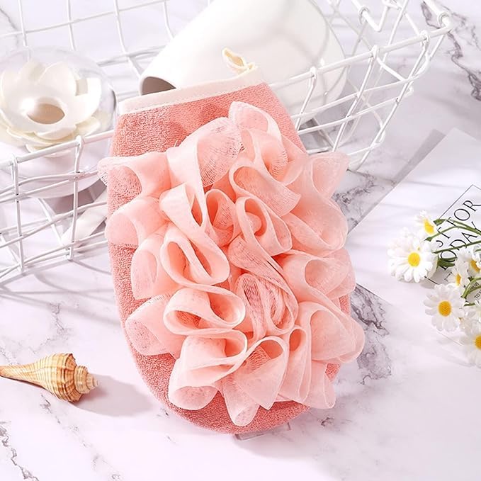 2 in 1 Body scrub exfoliating gloves, double sided exfoliating glove loofah sponge exfoliating glove, bathroom glove for women, deep cleaning shower glove (Pack of 1)-image-9