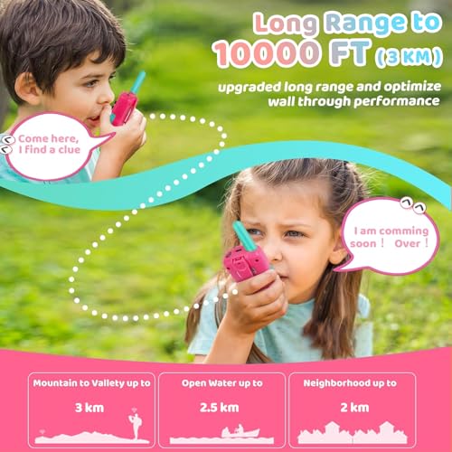 image for Vvinca Walkie Talkies for Kids, 3 Miles Long Range 22 Channels 2 Way R