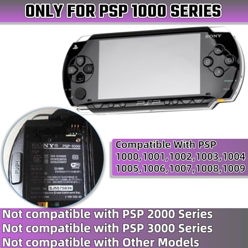Image of Clear Hard Case for PSP 1000 Series，Protective Transparent Hard Case, Full Cover Protector Cover Case with Clear Display Movie Bracket, Shock /Scratch Resistant (for PSP 1000 Series)