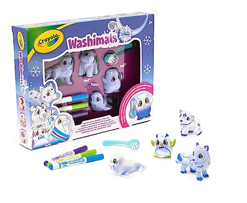 CRAYOLA - Washimals Arctic Adventure- Aktivitätsset, zum Bemalen und Baden der Tierbabys, Spiel und Geschenk für Kinder, ab 3 Jahren, 74-7514