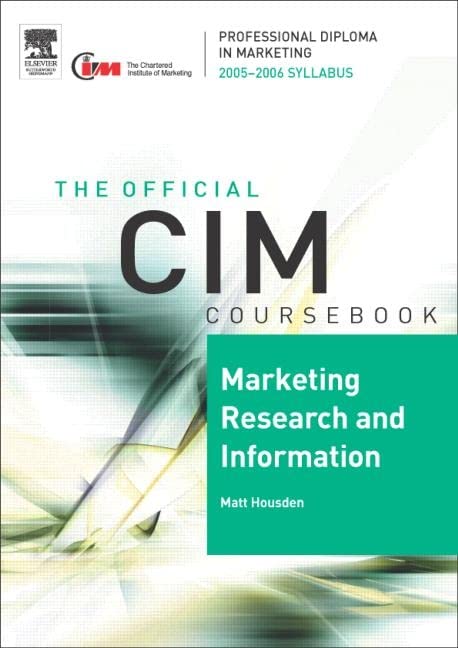 Buy Marketing Research and Information (CIM Coursebook) — BookShops.in