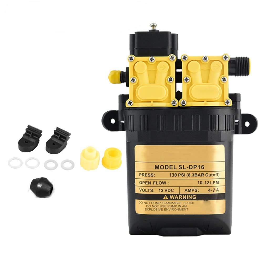 Pompe idrauliche, Parti e Accessori Pompa Acqua elettrica 12V 7A 10L/min Pompa a Getto d'Acqua agricola ad Alta Pressione Dual Core Power Spruzzatore Elettrico agricolo