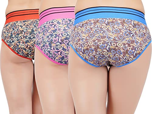 Image of Pack of 3 100% Pure Cotton Soft Elastic Waistband All Day Comfort Multicolor Hispter Panty | Panties for Girls - Multicolor, Color May Vary[ Free One Cotton Face Mask ]