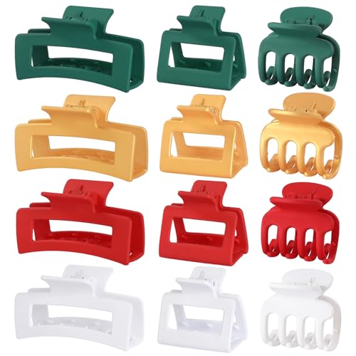 SMKSL 12 Pcs Hair Claw Clips for Women &amp; Girls 3 Styles Hair Accessories