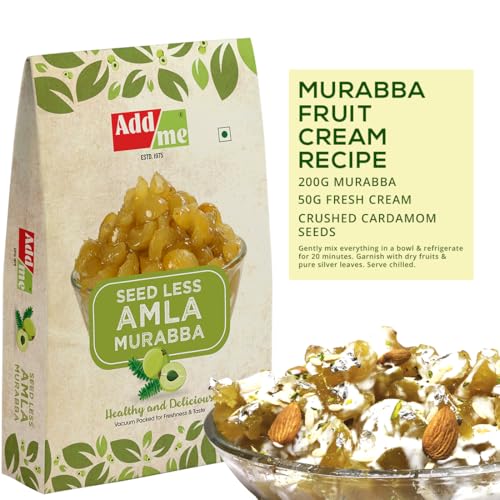 Image of Add me Seed Less Amla Murabba Awla 1kg without Sugar Syrup Vacuum Pack Sweet and Fresh 1 kg | Handmade Awla Muraba | Indian Gooseberry Natural Sweet Snacks | Immunit Booster