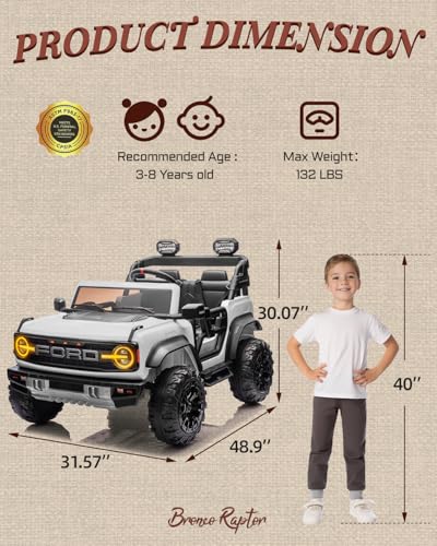 First Ride On FB001 Licensed Ford Bronco Raptor 24V 2 Seater Kids Ride On Toys thumb #8