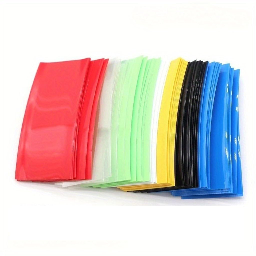 hcaklozgshi 100pcs 18650 Battery Heat Shrink Wrap, Flat PVC Tube Kit 100Pcs Self-Adhesive