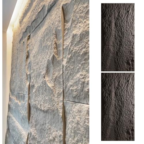 Paneles de pared 3D, paneles de pared modernos de imitación de piedra sintética para paredes decorativas interiores y exteriores