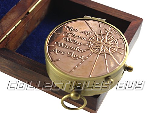 image for collectiblesBuy an Authentic Quote Compass with Wooden Box - Magnetic 