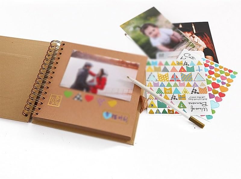 Travel Growth Commemorative Book ﻿ Cover Window Album Sets Coil Scrapbooks DIY Albums Applicable to photos, receipts, star cards, etc(Blue)
