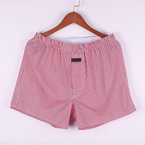 Generic Men's Cotton Relaxed Fit Plus Size Trendy Boxer shorts,Plaid Stretch Comfy Breathable Cool Soft Home Sleeping Shorts2