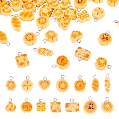 Breloques en résine pain pour loisirs créatifs : lot de 42 pièces miniatures pour bijoux DIY