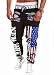 MO GOOD Men's Casual Letter Pattern Printing Sport Baggy Jogger Long Pant (L, black)