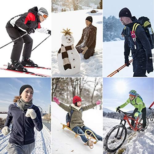 HASAGEI Winter Beanie Hat Mens Womens Knit Hat Fleece Thicken Hat Fleece Lined Thermal Windproof Beanies Hat
