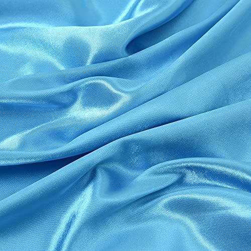 Yizelli 23.6 Inches Square Neck Scarf Satin Handkerchief Hair Band Solid Color Head Wraps for Women3