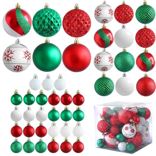Christmas Tree Ball Ornaments 45Pack Christmas...