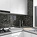 10PCS Peel and Stick Wall Panels 12x24 inch Waterproof Marble Texture Shower Wall Panels Self-Adhesive PVC Tile Sticker for Kitchen Bathroom, Black