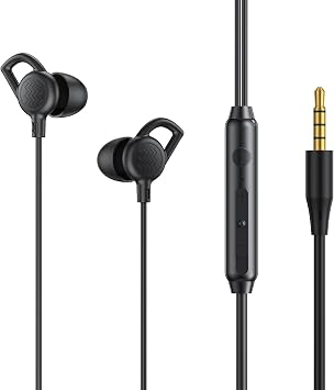 okcsc D10 in-Ear Sleeping Earphones Anti-Noise Soft Silicone with Mic Earpiece Comforted Earbud Stereo Earbuds Mini Headset Black