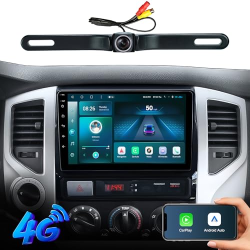 9 Inch Car Stereo Radio for Toyota Tacoma 2005-2015,8 Core Android 13 Touchscreen with Wireless Apple CarPlay,Android Auto,GPS Navigation,WiFi,Bluetooth,DSP,FM,SWC,1080P Backup Camera (8G+128G)