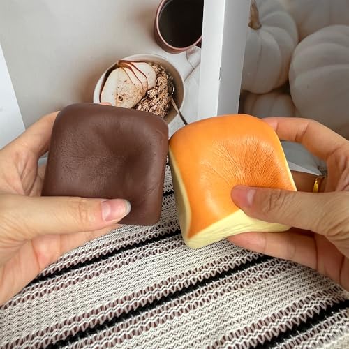 Image of Butter Slow Rising Squishy，Squishy Toy,Dumpling Stress Balls,Fidget Toy (Black Yellow Hawaiian Roll squishy)