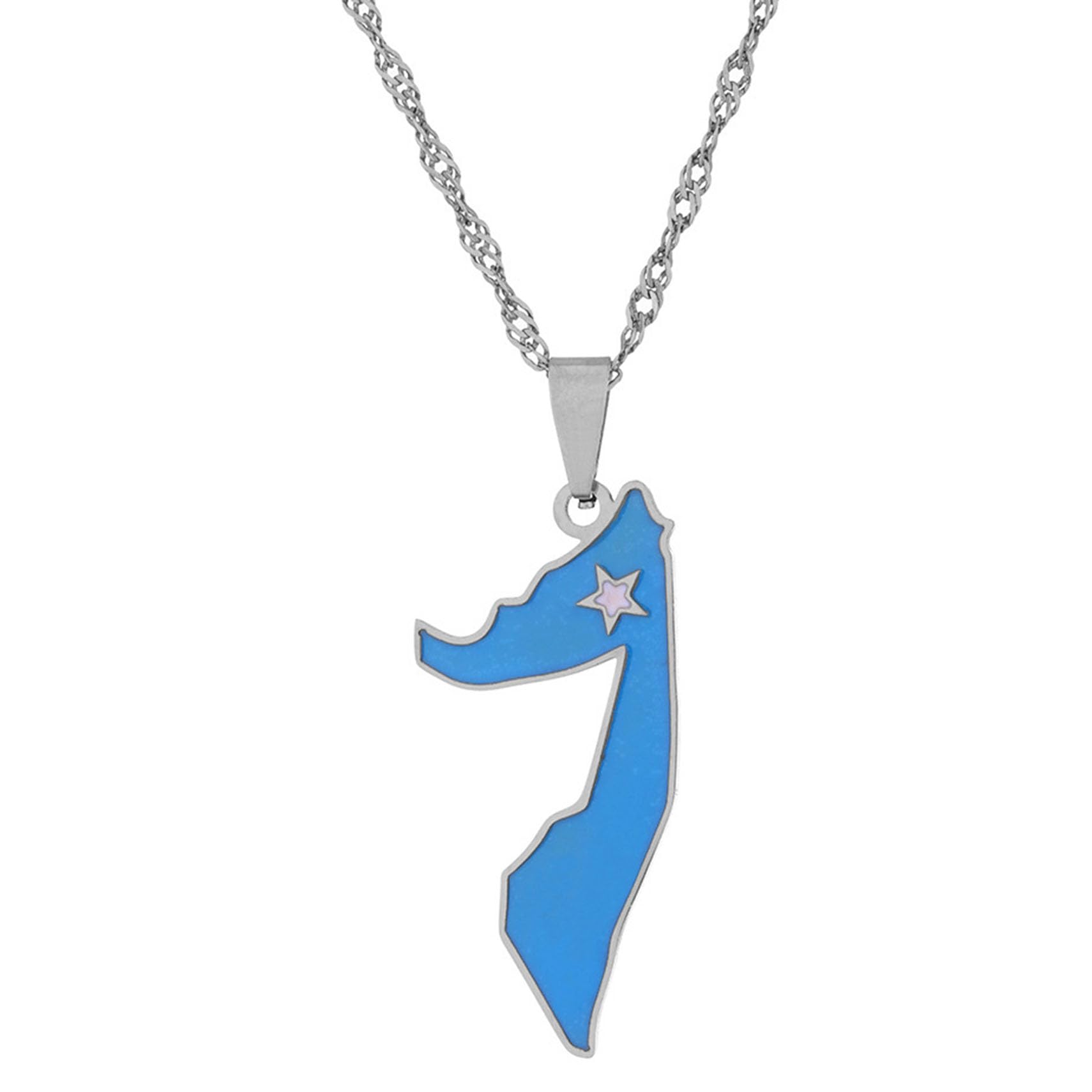 Fashion Stainless Steel Republic of Somalia Map Pendant Necklace