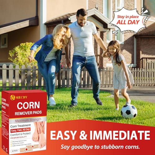 Corn Removers for Toes, Callus Remover for feet, Maximum Strength Foot Corn Remover, Fast & Effective Corn Removal, 30 Pads